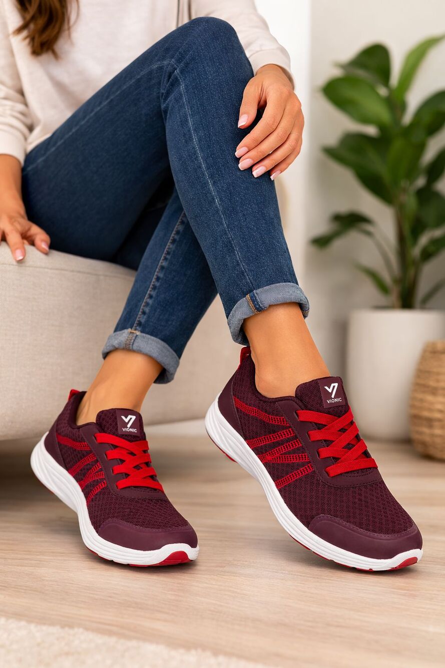 Vionic Agile Shay Sneakers Women’s 9.5 Wide Merlot Red Athletic Walking Shoes
